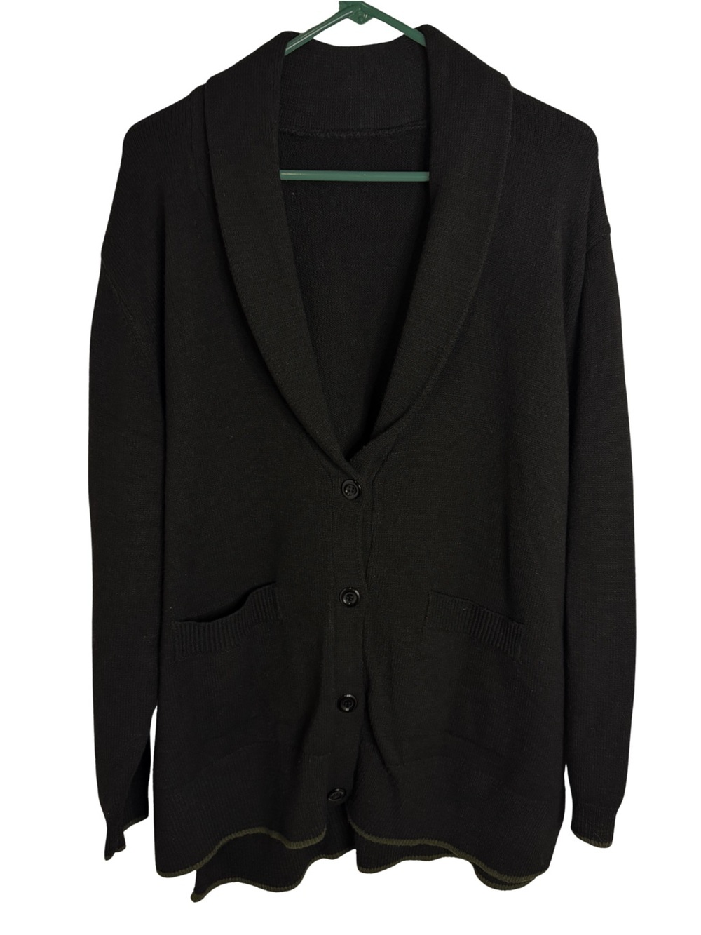 BloomChic Black Shawl Collar Long Sleeve Button Down Cardigan Size 18/20
